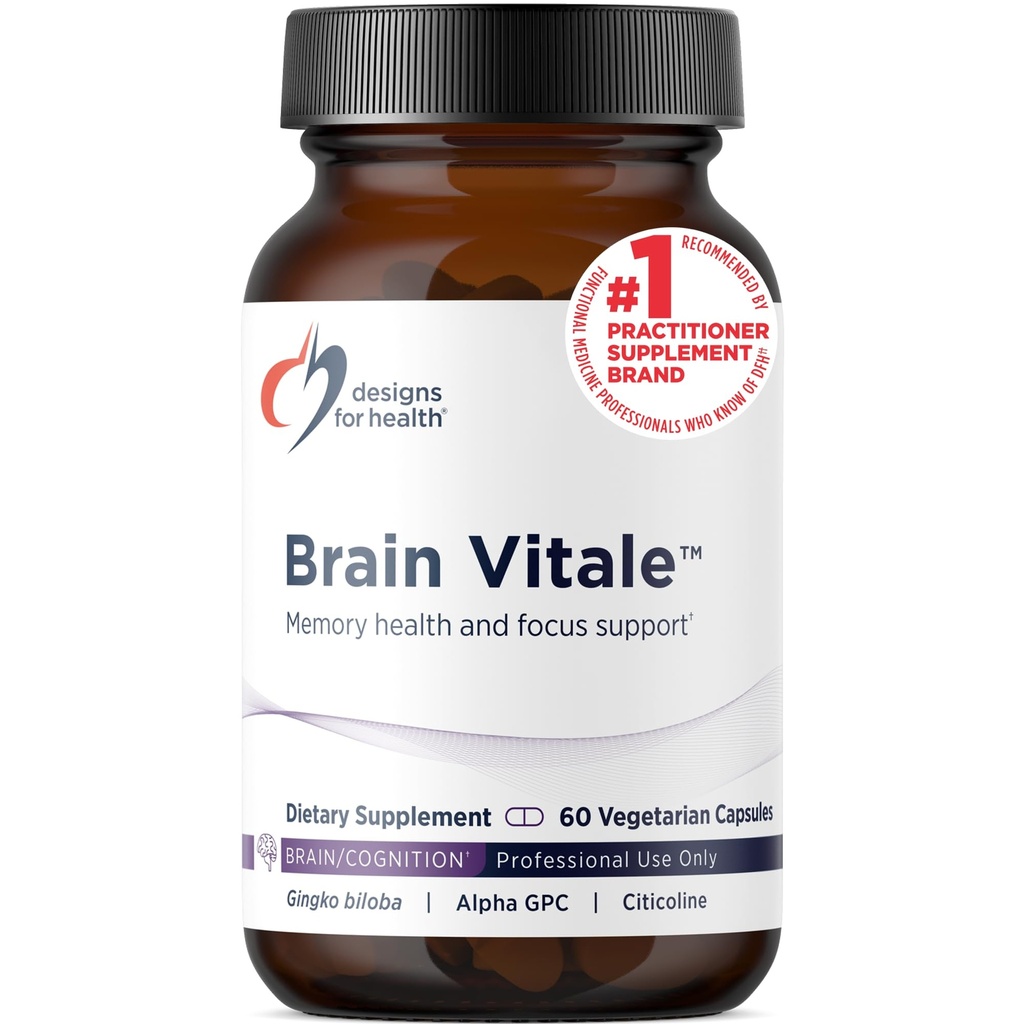 健康脑维他利的设计 -- -- 支持对乔林、Citicoline、Phosphatidylserine、Ginkgo Biloba和Alpha GPC -- -- Gluten Free, Vegan(60 Capsules)的诺特罗比混合剂的聚焦、记忆和压力