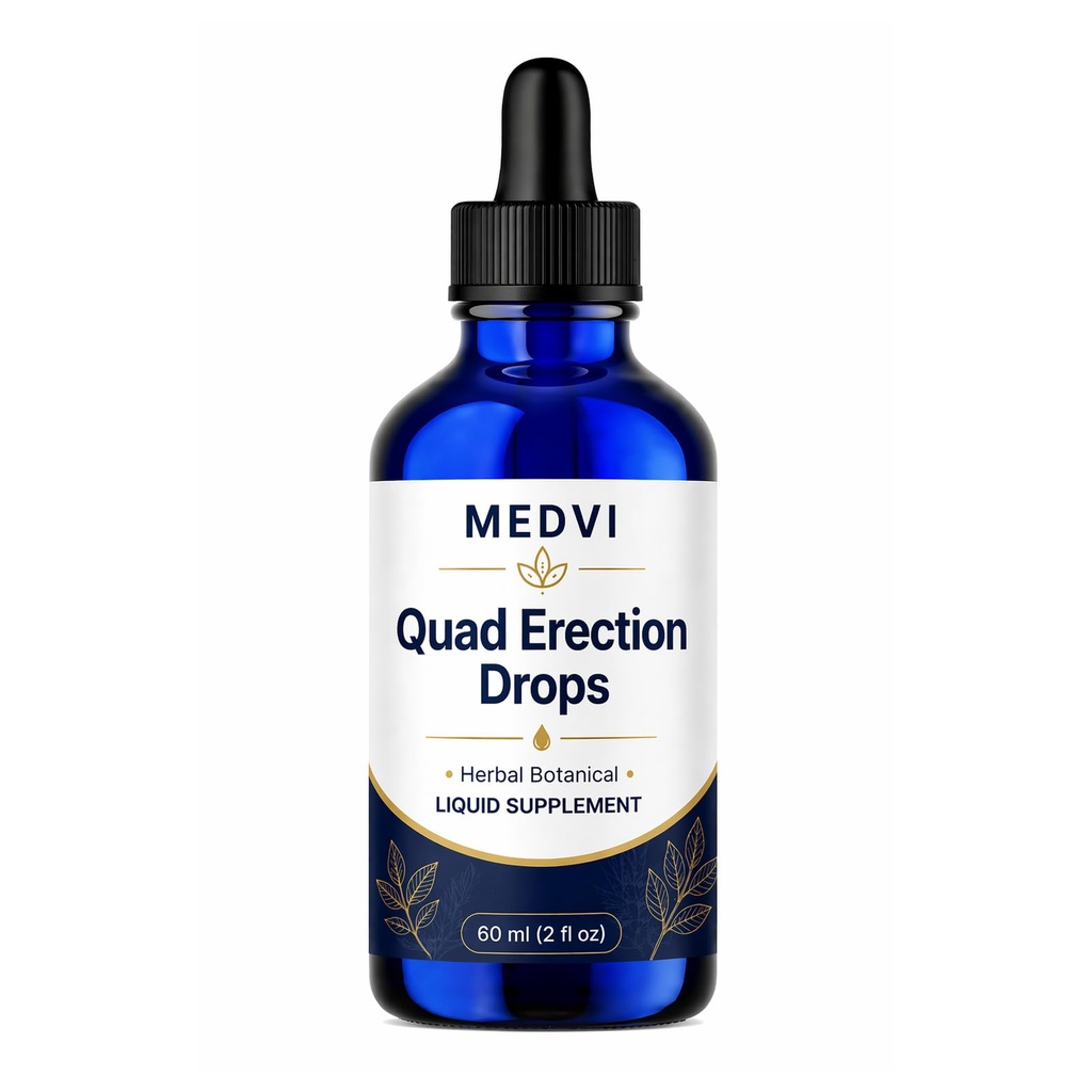 MEDVI Quad Drops Herbal Liquid Supplement, 2 fl oz (60 ml) | Maca Root, Panax Ginseng & Tribulus Formula, Daily Energy & Performance Support, Fast Absorption Formula