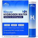 PHM Hydrogen Water Tubes, Tablets for Drinking Water - H2 Molecular Tabs | Magnesium Pills, Electrolytes Hydration Supplement to Support Healthy Aging & Energy Boost | 90 Tablets, 3 Months Supply