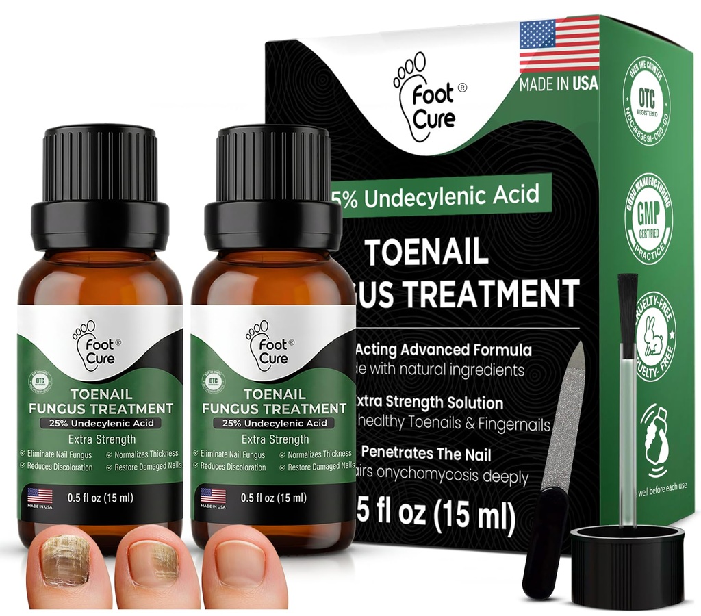 Toenail Renewal Solution Extra Strength Care for Toe Nail & Fingernails - Nail Repair Solution for broken, Discolored Nails - Renews Damaged Cracked Ingrown Toenail Made In USA 0.50 Fl Oz - 2 Pack