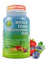 Vegan Whole Food Daily Multivitamin with Iron, Methylated Multivitamin for Women and Men, Made with Fruits & Vegetables, B-Complex, Probiotics, Enzymes, CoQ10, Omegas, Turmeric, Non-GMO, 180 Count