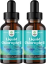 薄荷氟化氯脂液滴 - Vegan 液态氯脂液滴用于免疫支持 Gut 健康皮肤护理 解毒活体支持 能量和坏呼吸 - 高概率内除臭剂 - 2包