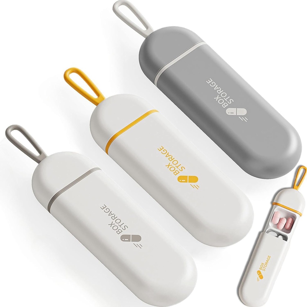 3 Packs Pill 组织者 3 Capitments Portable Pill 案例 旅行 口服 Pill 盒,供食片用 维生素 Cod Liver 石油补充剂和药品