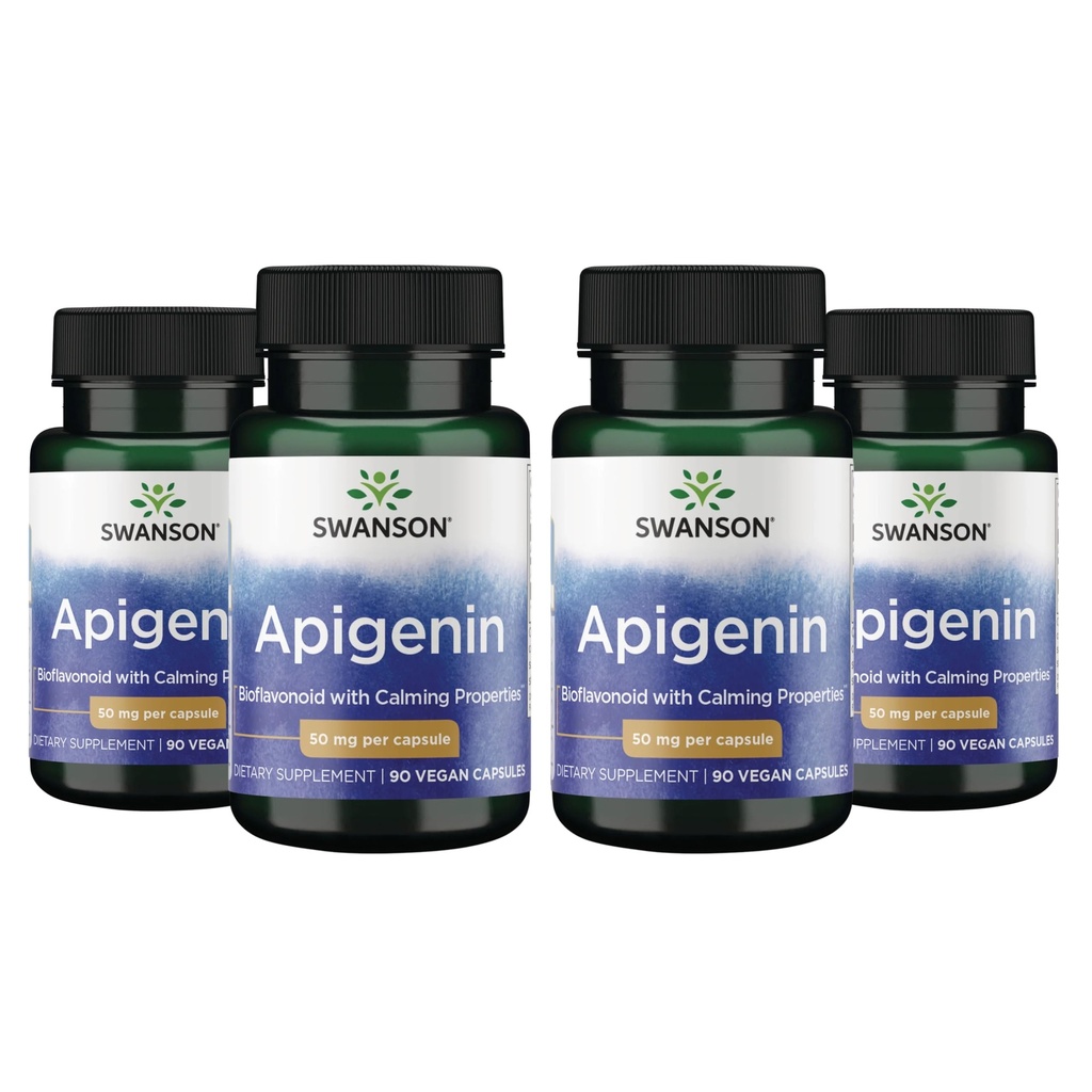 Swanson Apigenin-Bioflavoid 自然前列腺支持-Metabolism & Nerve 健康支持- Can 支持睡眠和放松 90 Caps, 每4包50mg