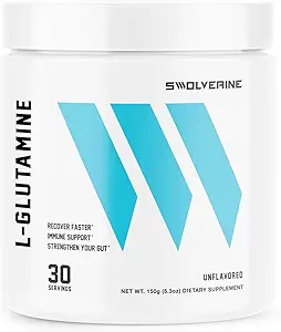 L-Glutanine L-Glutanine 减少诱导肌肉酸痛的锻炼,改善恢复,加强口腔健康,支持免疫健康,Vegan,N-GMO,GF,5g 一人服役(60名服役)
