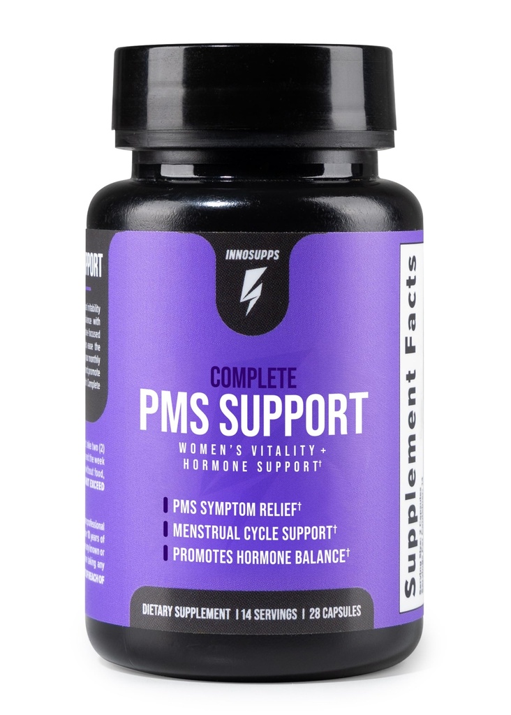 Inno Complete PMS Support - PMS Support Supplement for Women with Chasteberry, Vitamin B6, & Calcium for Women for Period Relief, Cramp Relief, Mood and Cycle Balance (28 Capsules)