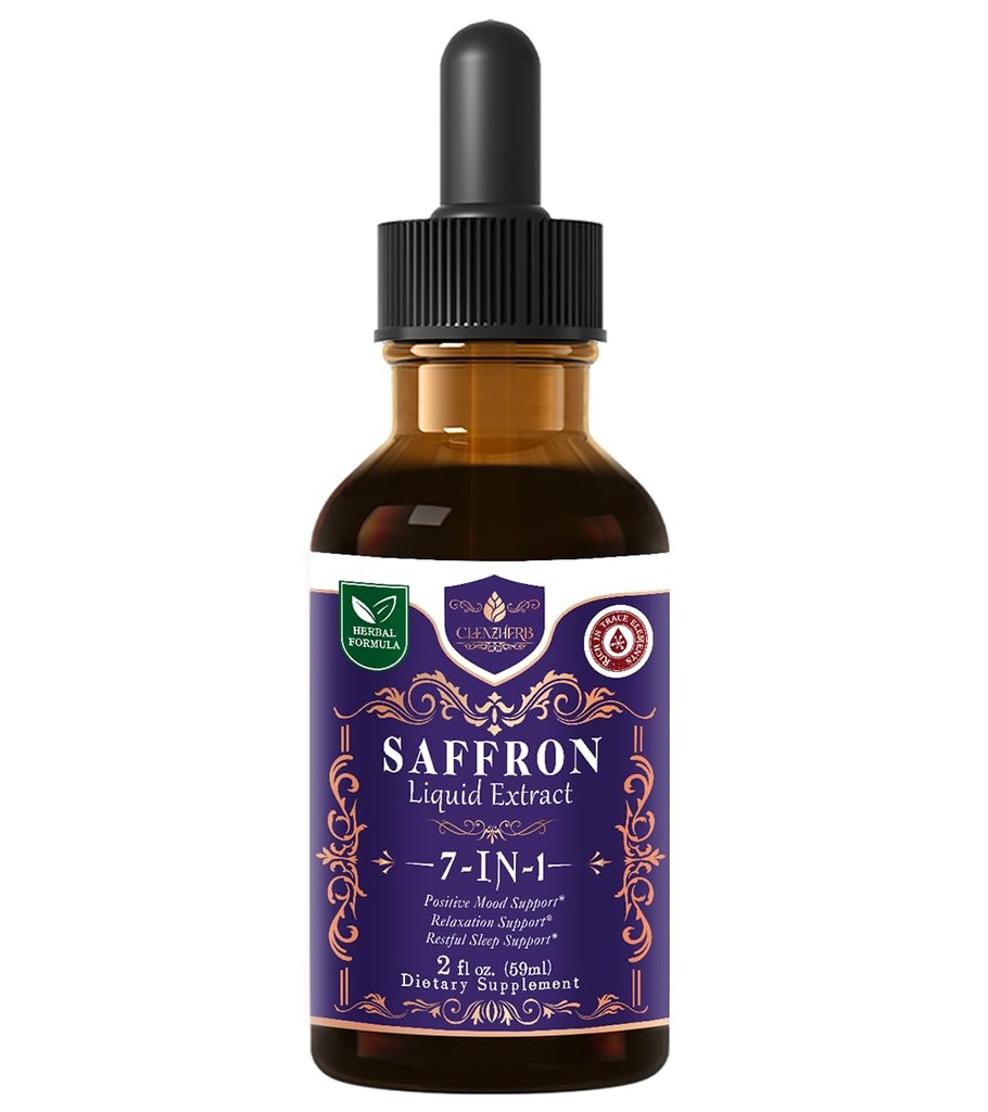Saffron Liquid Drops, 7-in-1 Plant Extract Blend, 2 oz