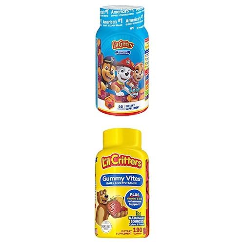 Lil Critters Bundle of L'il Critters Paw Patrol Complete Multivitamin Gummies, 60ct Gummy Vites Daily Kids Multivitamins Fruit Flavored Gummy Vitamin, 95-190 Day Supply, 190-count