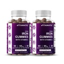 女性和男性维生素65毫克Gummys补充剂 - 60维根Gummys - 具有维生素C的大口味铁Gummy维生素(2)
