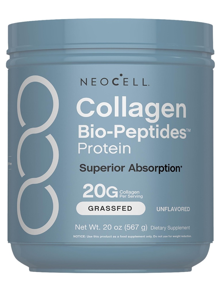 NeoCell Collagen Bio-Peptides Powder | 20oz | Super Hair, Skin, and Nails | Superior Absorption | Grassfed Protein Supplement | Advanced with 18 Essential Amino Acids