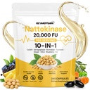 Nattokinase Supplement 20,000 FU, Triple Enzyme Complex with Serrapeptase & Bromelain, CoQ10, Vitamin K2, Turmeric, Botanical Extracts, Heart & Circulation Support, Healthy Aging,Non-GMO,240 Capsules