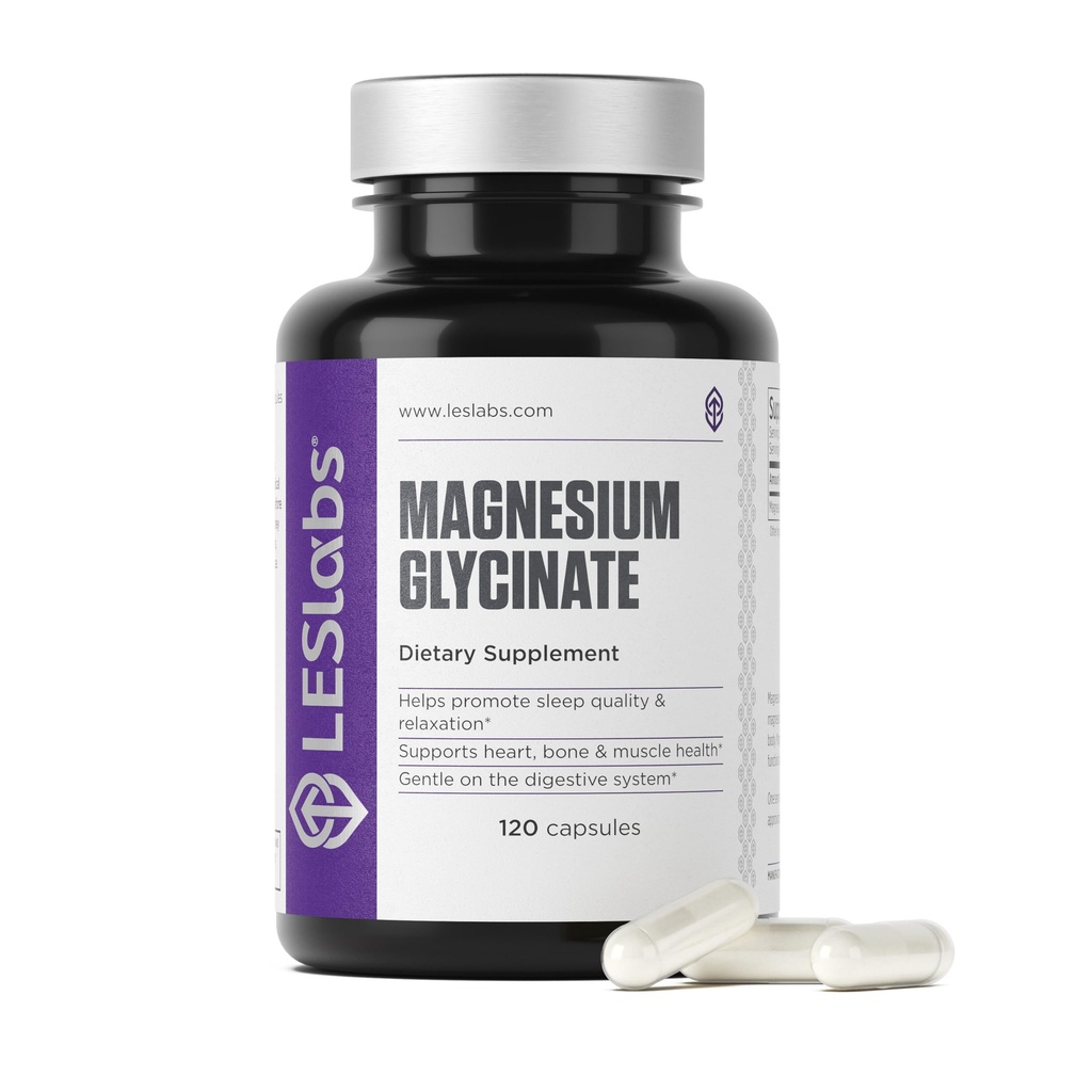 LES Labs Magnesium Glycinate – 支持休眠,心脏健康,压力缓解,代谢,Nerve & Muscle函数,消化系统上的Gentle – 非GMO 补编 – 120 Capsules