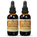 J.CROW'S® Lugol's Solutions of Iodine 2% oz (2瓶) – Premium Iodine & Potassium Iodide Liquid, Gluten &,无酒精天然血清提取,无过期