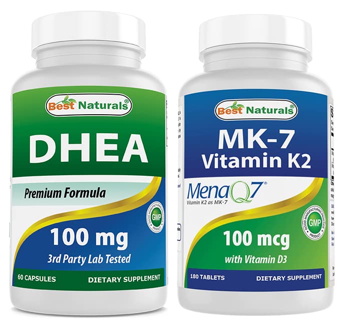 Best Naturals DHEA 100mg & Vitamin K2(MK7) 与 D3 组合