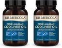 Dr. Mercola Cod Liver Oil, 1,300 mg Per Serving, 30 Servings (60 Capsules), Dietary Supplement, Supports Brain, Bone and Joint Health, Non-GMO, MSC Certified (Pack of 2)