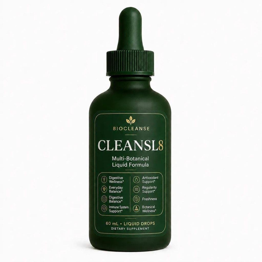 Biocleanse CLEANSL8 Gut Health Liquid Drops, Botanical Formula, 60 mL | 18-ingredient blend with plant extracts, vitamin C, zinc and selenium; 30 measured servings for a simple daily routine.