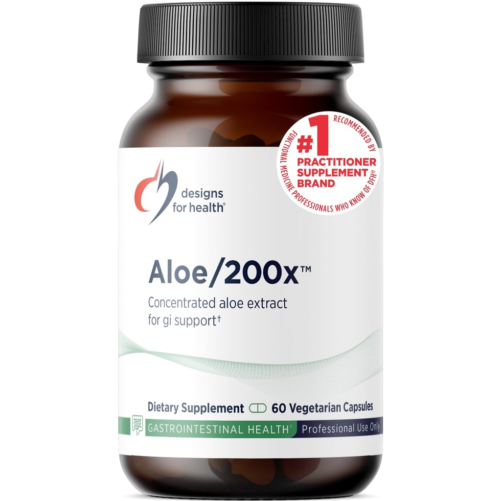 健康Aloe/200x - 200mg Aloe Vera 提取器 - GI支持高度集中的Aloe叶补充剂 - 非GMO,蔬菜药丸(60卡普勒)