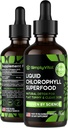纯Vital Chlorophyll Liquid Drops for Clear Skin & Energy Boost - 免疫支持补充剂 - 在美国制造 - 液化氯phyll for Gut Health - 内除臭剂 - 抗氧化剂 - 2 FL OZ
