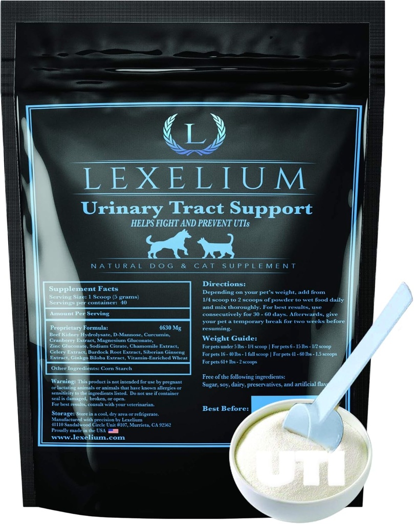 有机尿道感染 UTI 对狗和猫的支持 -- -- 用Cranberry、D Mannose和Crucumin加固 -- -- 优化肾脏和Bladder功能 -- -- 防止肾脏/板石 -- -- 200G