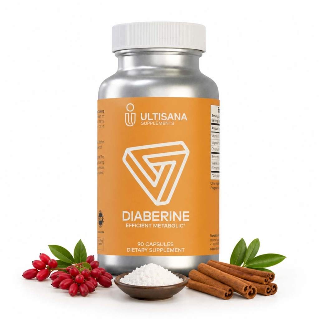 Diaberine Berberine HCL Supplement - Berberine 500mg with Vitamin B12, Magnesium & Chromium - Supports Metabolism, Heart Health, Energy & Immune Functions - 15 Capsules (Trial Pack)
