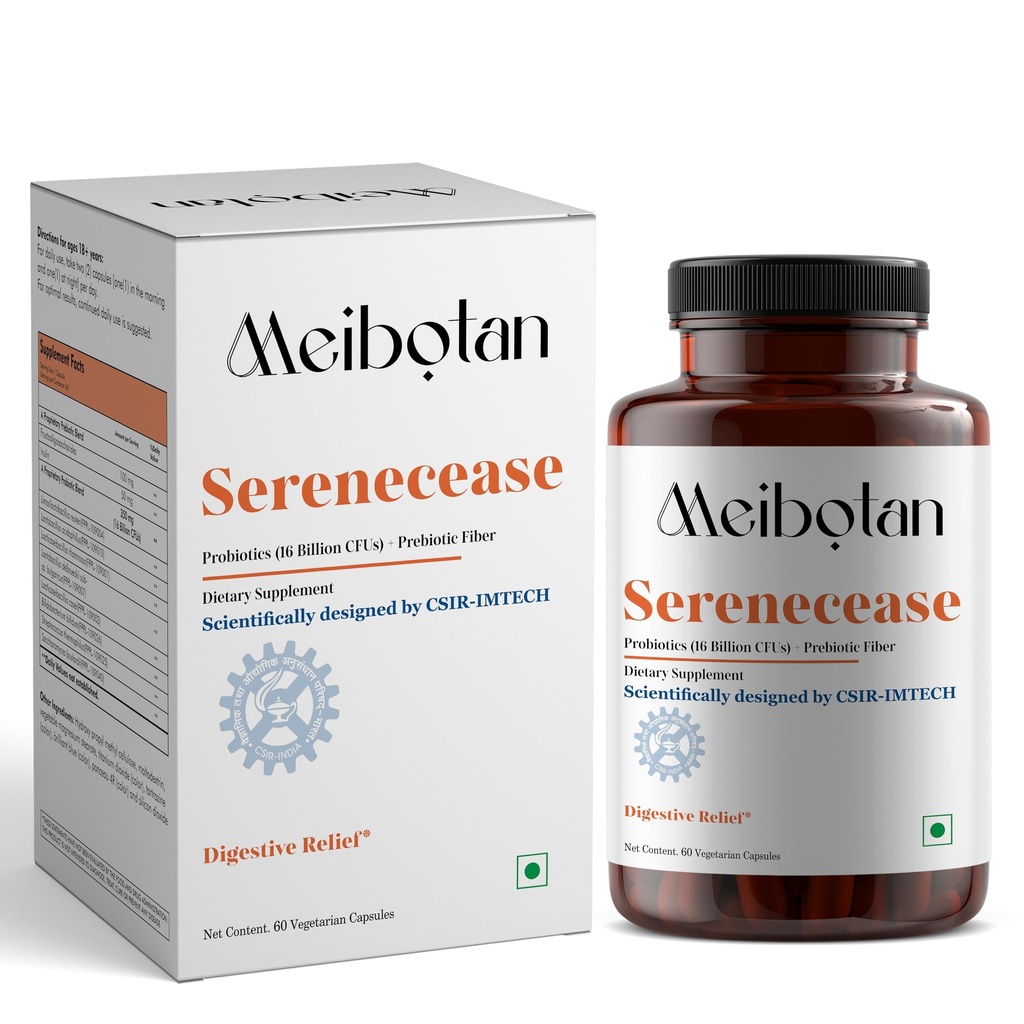 Serenecease Probiotics Diarrhoea Management Supplements Scientifically Designed by CSIR-IMTECH Control Diarrhoea Management 30 Veg Capsule (Men & Women)