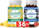 Lunakai Vitamin D3 and Elderberry Gummies Bundle - Immunity, Bone and Mood Support Supplement for Adults & Kids - Non-GMO, No Corn Syrup, All Natural Gummy