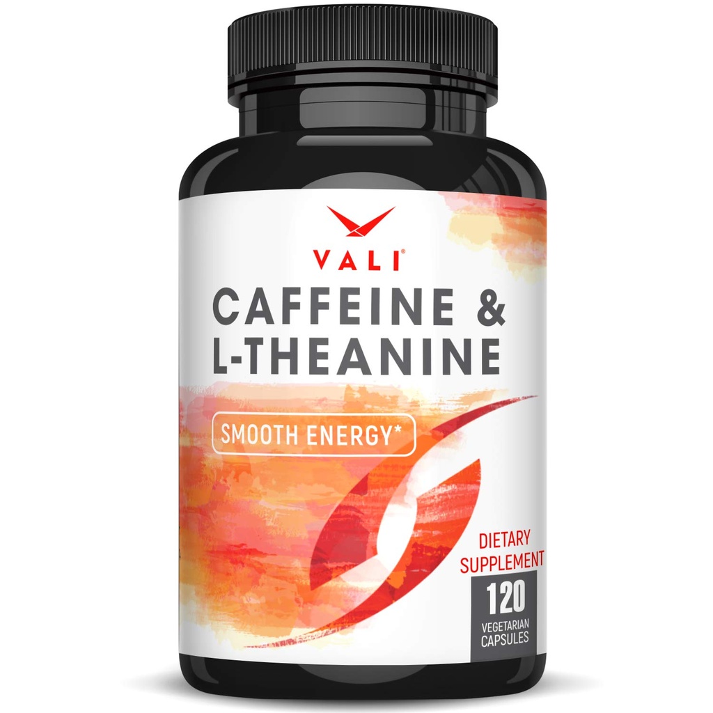 VALI咖啡因50mg & L Theanine 100mg - Cafeine Pills & L-Theanine 用于智能平滑能源和焦点补充. Notropic Brain Booster 认知器支持 Stack & Focused Clarenty. 中新网. 120 蔬菜盖