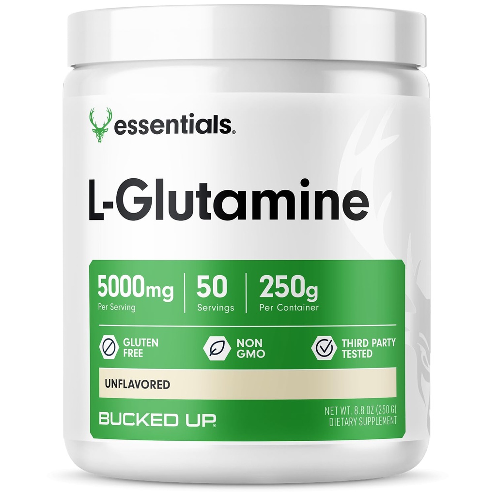 Bucked Up L-Glutamine (5000mg), 基本要素(50种服务,250克)