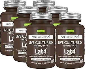 Igennus Probiotics & Prebiotic,酸性杆菌和比菲多菌,Live Cultures+ Lab4, 保障25亿 CPU, 面向女性和男性,无血胶健康支持, Non-GMO, 6 x 30 Capsules