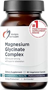 健康镁甘化物综合体-Chelated 镁甘化物+高吸收性镁用于镇静和睡眠,心脏健康,免疫支持和骨强 - Vegan(60 Capsules)
