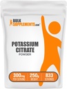 Bulk Assupports.com 石酸钾-用于水力支持,矿物补充,99mg 钾-无胶质,每服300mg,250g(8.8 oz)(包1)