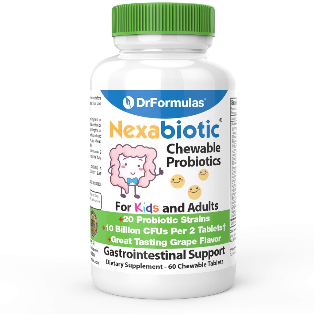 DrFORMULAS 儿童与成年人可口腔健康、坏呼吸、更好的消化20种多草原(S boulardii)、乳腺杆菌(Lactobacillus planatarum)和婴儿Bifidobacterium(Bifidobacterium babynis)