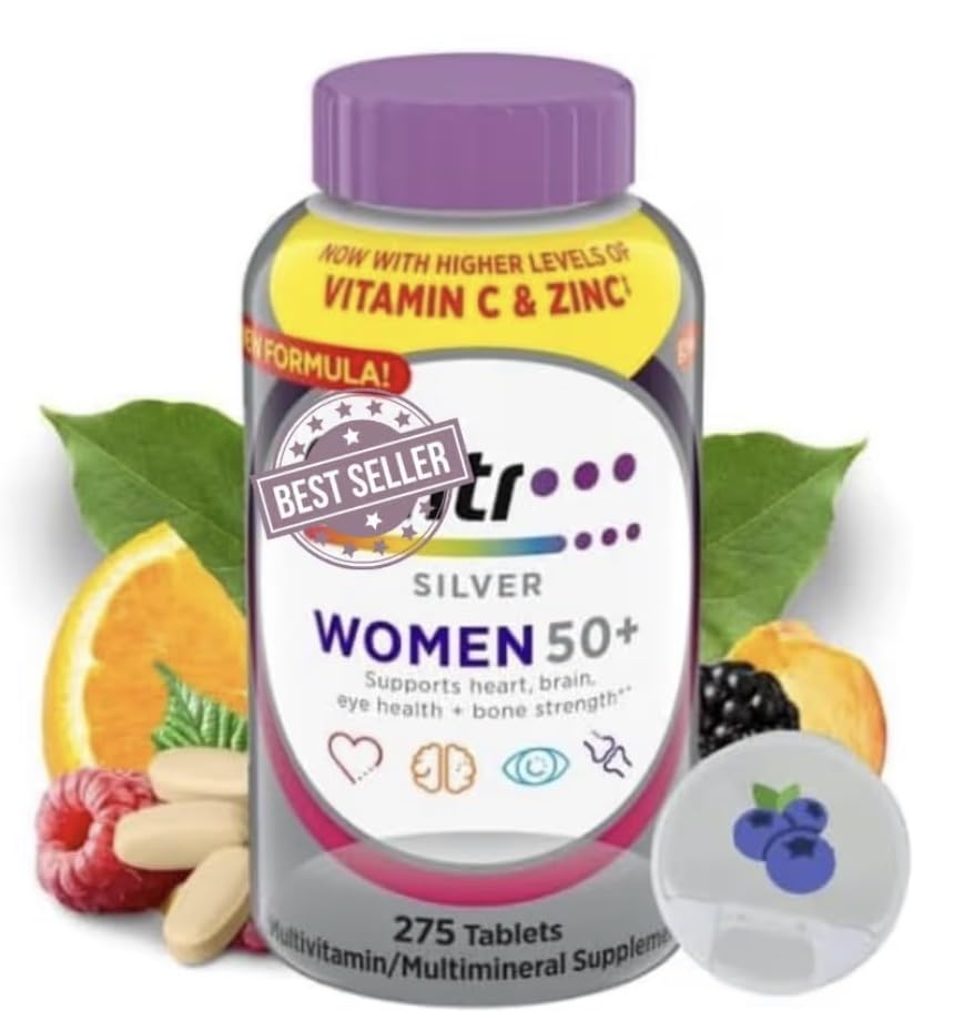 Silver Women’s Multivitamin 50 Plus, 275 Tablets – Multivitamin & Multimineral Supplement with Vitamin D, B Vitamins & Antioxidants, Supports Energy, Bone, Immune, Hair Skin & Nails Health