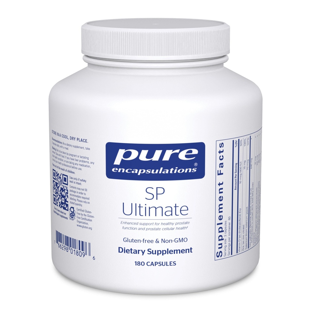 纯封装 SP Ultimate + 加强对健康前列腺功能和前列腺细胞健康的支持* 180 Capsules