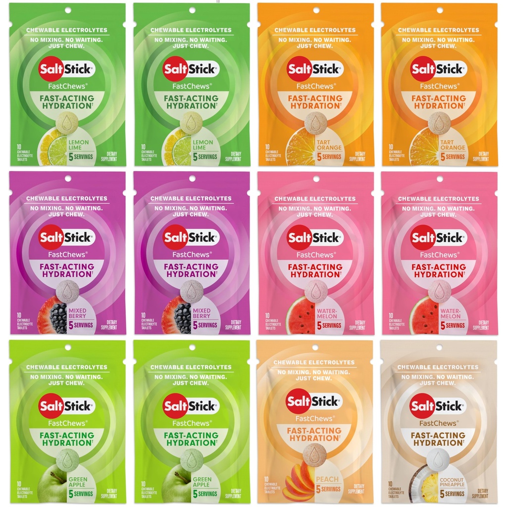 盐Stick Electrolyte Fast Chews - 120 Counter Variety Pack - Chewable Electrolyte Tables for Hydrition, 盐塔布 - 10 Counter (12页)