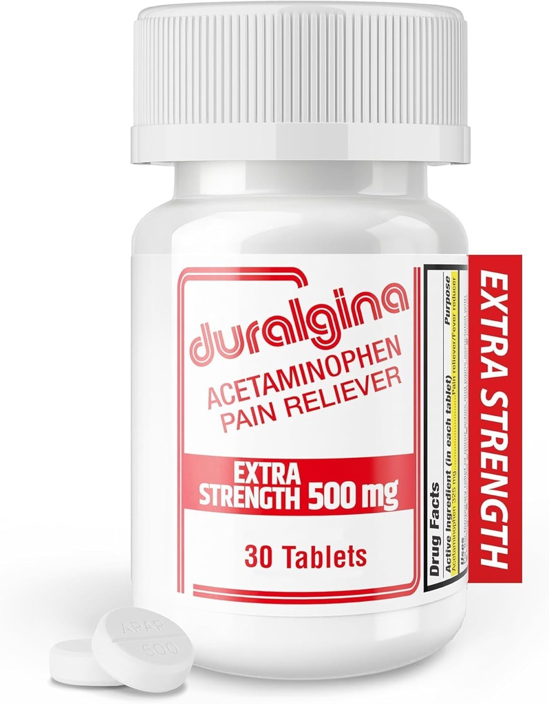 Extra Strength Acetaminophen 500mg Pain Reliever Tablets, Fever Reducer for Headache, Muscle Aches & Backache, 30 Count