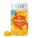 OLLY Probiotic Gummy,Imune系统和消化支持,1亿CFUs, Chewable Probiotic Supplement,芒果火焰,40天供应 - 80个计数