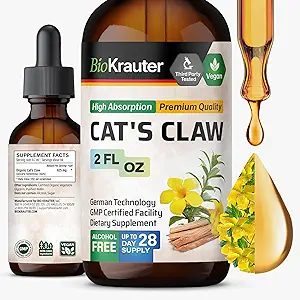 BIO KRAUTER 猫爪叮当 - 维根猫爪补充剂 - 免疫支持 - 酒精和糖自由提取 - 维根 Drops 2 Fl.Oz.