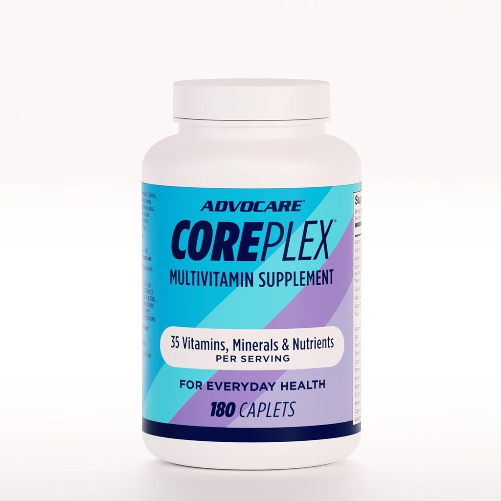 AdvoCare CorePlex - 含有维生素和矿物的每日补编 - 包括维生素A,C & E - 含有镁,锌和钙 - 180 caplets