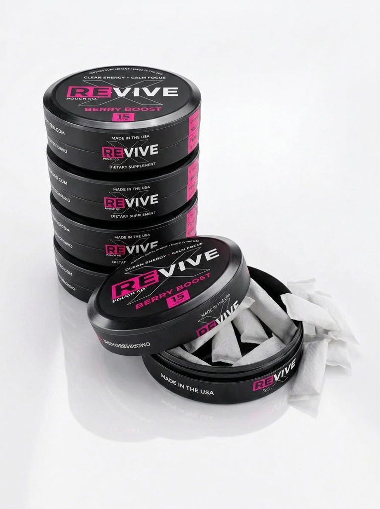Revive X Energy Pouches, Berry Boost, 5 Pack