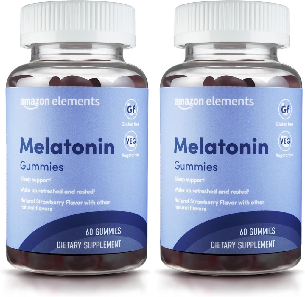 元素 - Melatonin 10 mg Gummys, 支持休眠, 草莓, 60 Counter (Previously Revly) (Pack of 2).