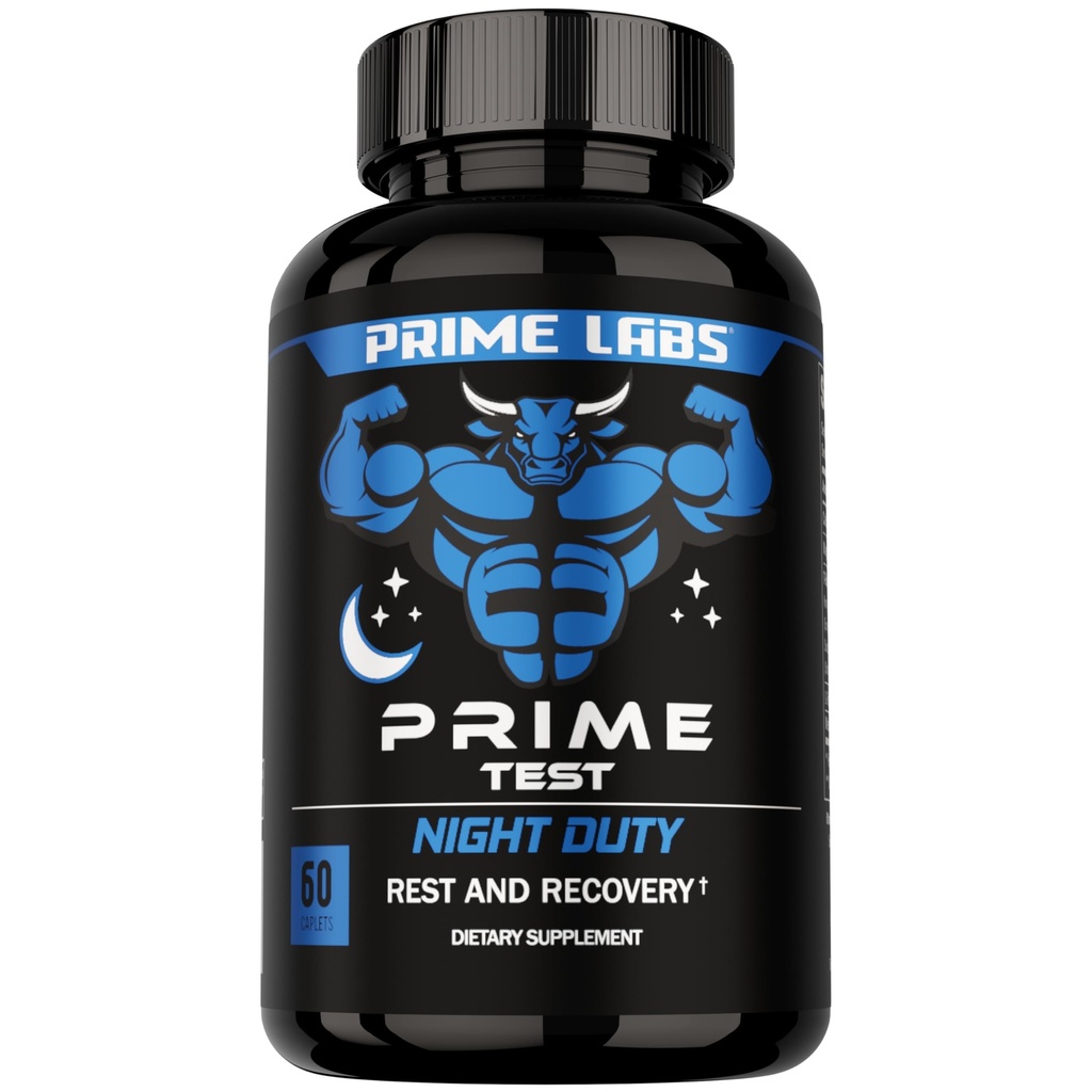 Prime Labs Night 值班 - 夜间测试酮助推器和睡眠支持 - PM Rest & Muscle Recovers - 60 Counters