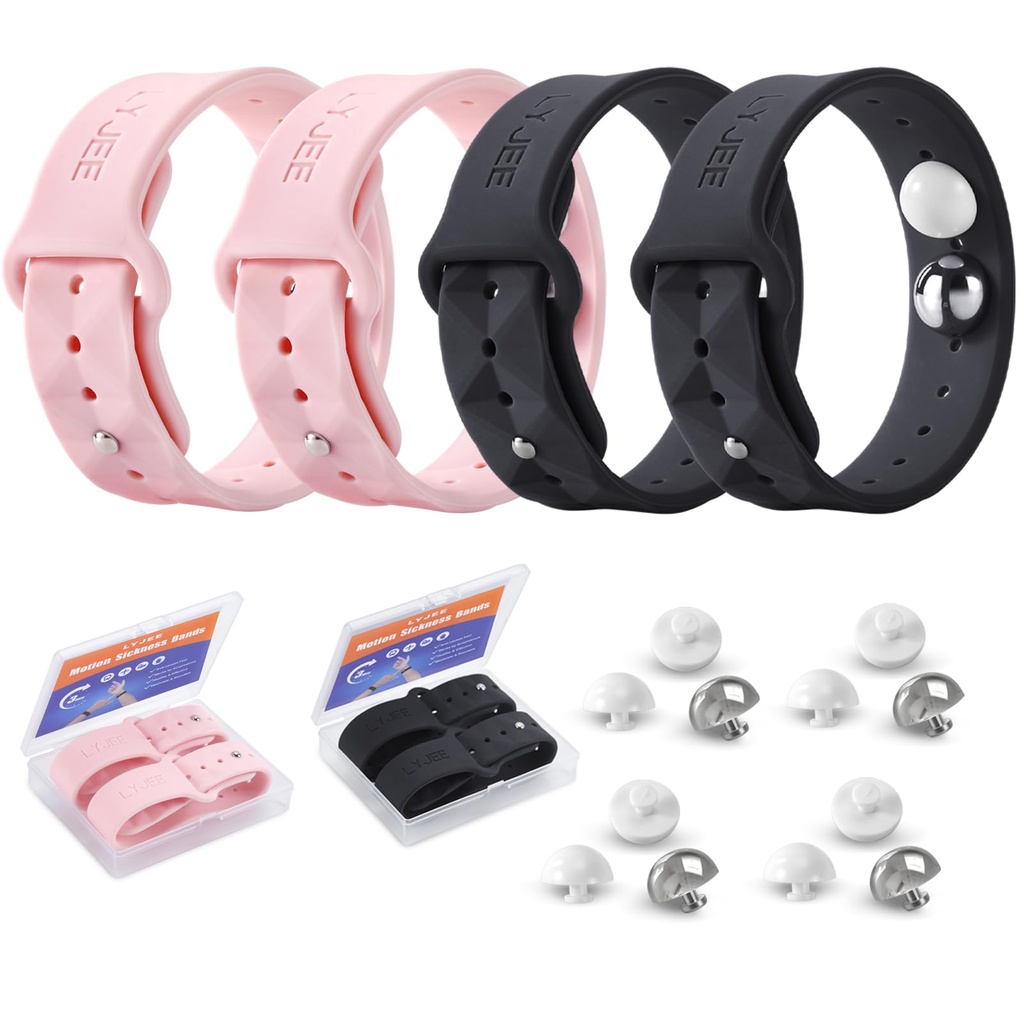 Motion Sickness Bands for Adults and Kids Nausea Relief for Pregnant Women Seasickness Wristband for Cruise Ship Essentials