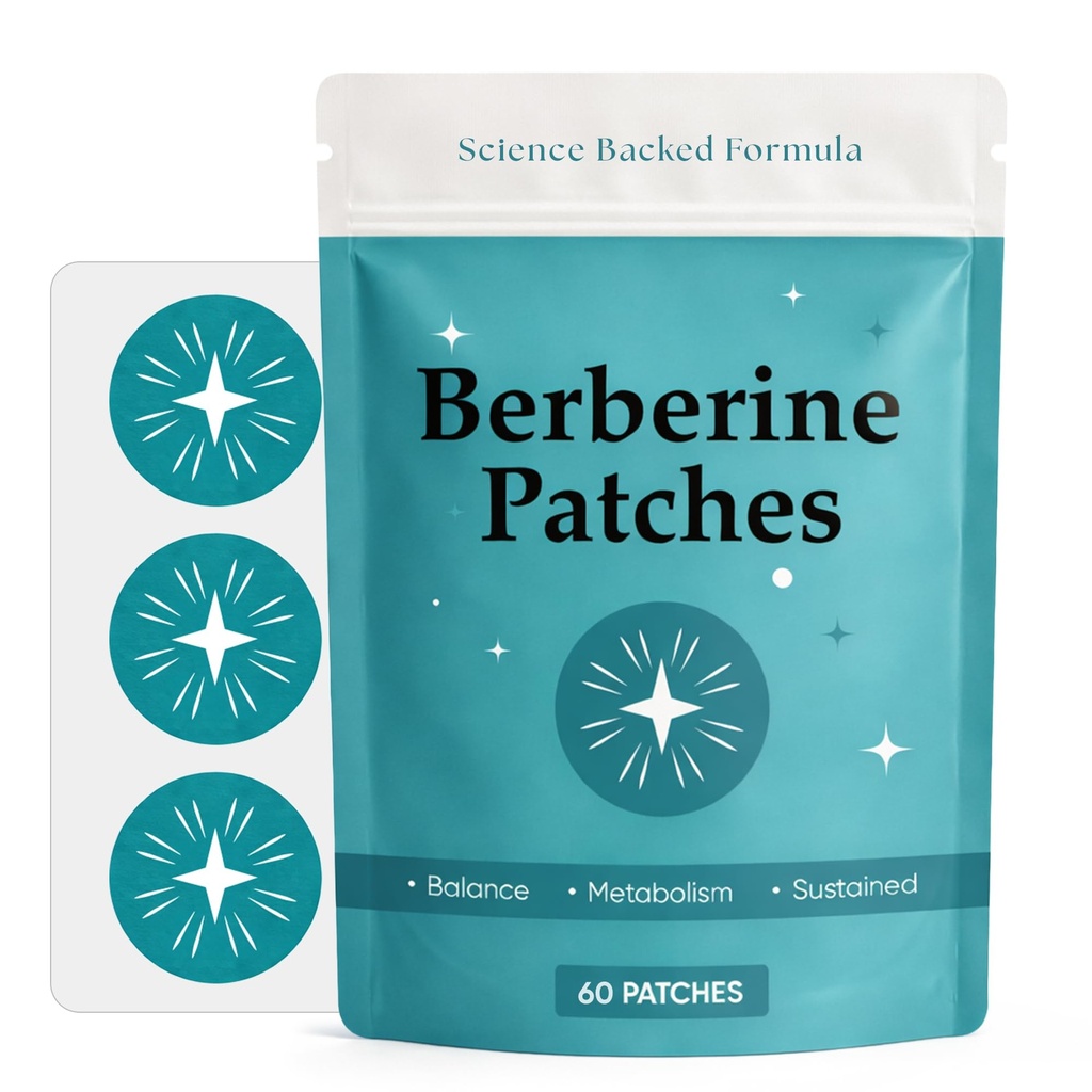 GLPLUS-1 Patches Berberine Patches, Appetite Support Patch with Berberine, Chromium, Cinnamon & Vitamin B Complex, Daily Metabolic Wellness Patch(60 Patches)