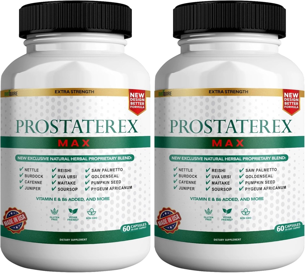 前列腺Rex Max Extra Force 前列腺健康支持补编, Saw Palmetto, Vegan, Non-GMO, Gluten-Free – 120 Capsules (2)