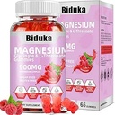 900mg 镁复合物 65 Raspberry Gummys,无糖镁 Glycinate & L-Threonate 钾 配维生素D, B6, CoQ10 放松剂