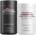 密码 Daily Multivitamin Bundle: 女性和男性的多维塔明, B-维生素, Probiotics, 食品混合剂, 120 Capsules Per Bottle