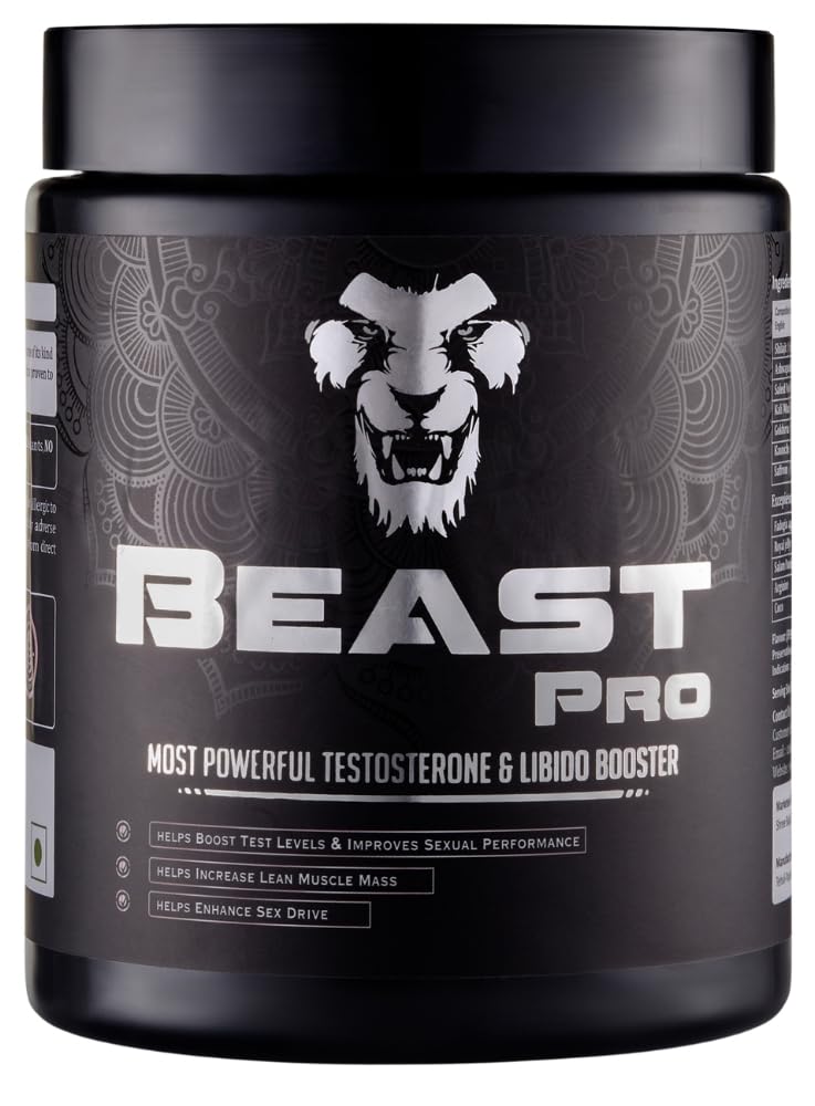 Beast Pro | Testosterone & Vitality Booster for Men | 20 Herbs & Compounds | Libido, Strength & Stamina Support | 150g