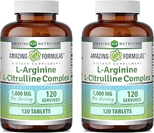 奇异公式 L-Arginine/L-Citrulline Complex 1000mg 平板电脑 Supplements QQ Non-GMO QQ Gluten Free QQQ 在美国制造(120 Counter QQ 2 Pack)