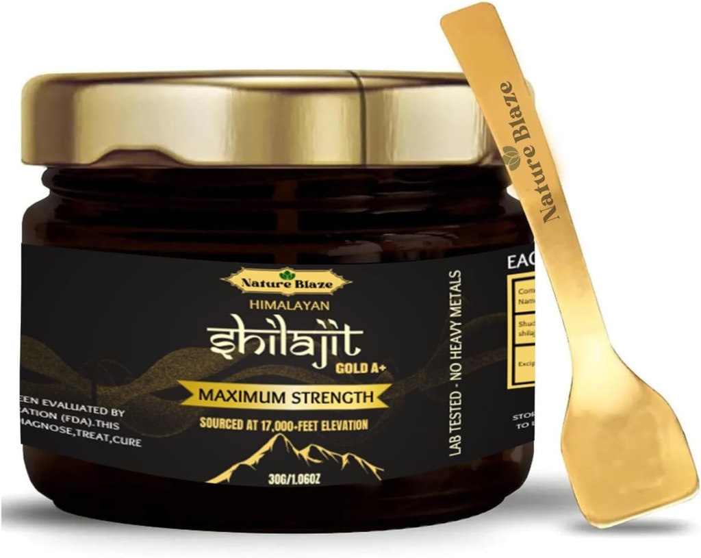 纯天然喜马拉雅岛Shilajit 供男子和妇女用于能源助力和免疫支持(30Gm/1.0 Ounce)